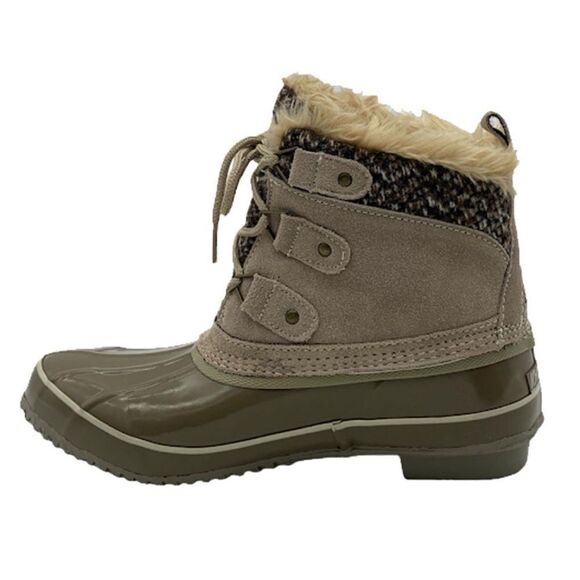Khombu 7 KERI Green Taupe Short Winter Duck Booties - Picture 3 of 15